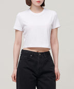 MUSINSA STANDARD WOMAN MUSINSA STANDARD WOMAN Crew Neck Crop T-Shirt (White)