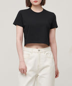MUSINSA STANDARD WOMAN MUSINSA STANDARD WOMAN Crew Neck Crop T-Shirt Black
