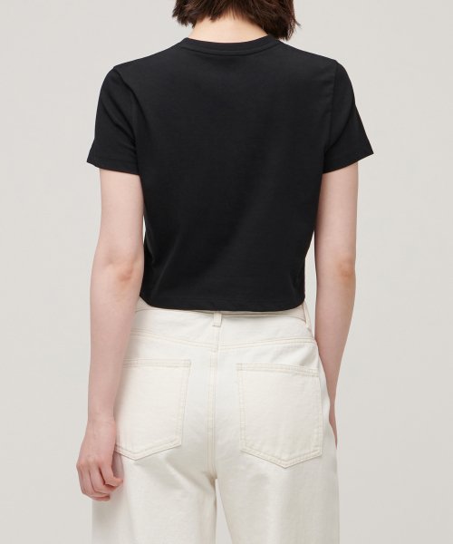 MUSINSA STANDARD WOMAN MUSINSA STANDARD WOMAN Crew Neck Crop T-Shirt Black