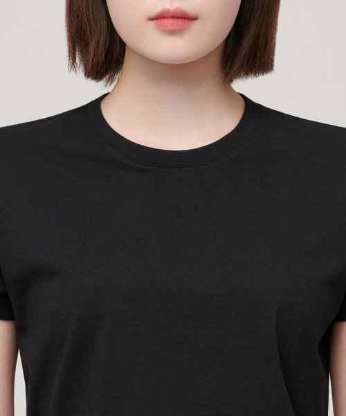 MUSINSA STANDARD WOMAN MUSINSA STANDARD WOMAN Crew Neck Crop T-Shirt Black