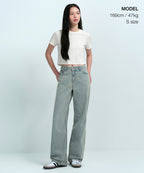 MUSINSA STANDARD WOMAN MUSINSA STANDARD WOMAN Crew Neck Crop T-Shirt Cream