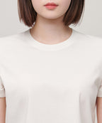 MUSINSA STANDARD WOMAN MUSINSA STANDARD WOMAN Crew Neck Crop T-Shirt Cream