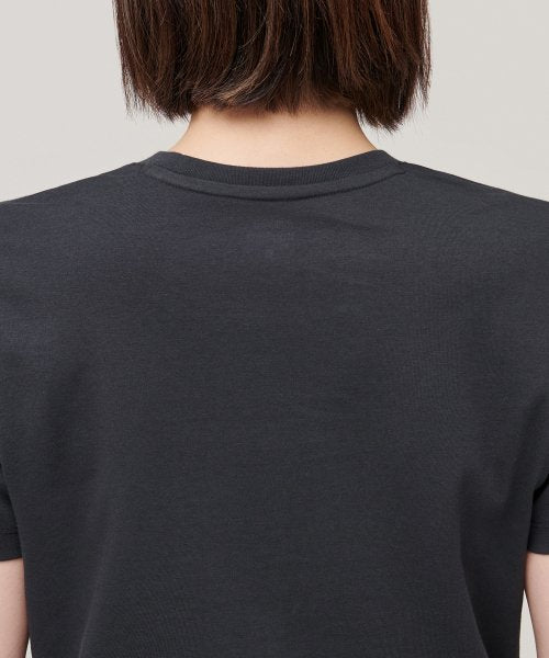 MUSINSA STANDARD WOMAN MUSINSA STANDARD WOMAN Crew Neck Crop T-Shirt (Dark Gray)