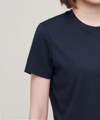 MUSINSA STANDARD WOMAN MUSINSA STANDARD WOMAN Crew Neck Crop T-Shirt Navy