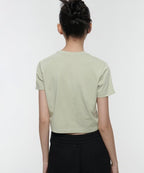 MUSINSA STANDARD WOMAN MUSINSA STANDARD WOMAN Crew Neck Crop T-Shirt Pale Green