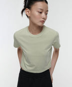 MUSINSA STANDARD WOMAN MUSINSA STANDARD WOMAN Crew Neck Crop T-Shirt Pale Green