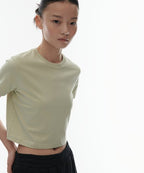 MUSINSA STANDARD WOMAN MUSINSA STANDARD WOMAN Crew Neck Crop T-Shirt Pale Green