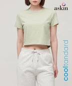MUSINSA STANDARD WOMAN MUSINSA STANDARD WOMAN Crew Neck Crop T-Shirt Pale Green