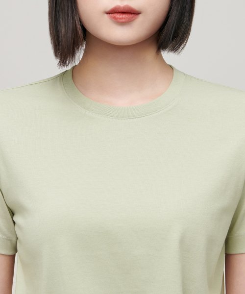 MUSINSA STANDARD WOMAN MUSINSA STANDARD WOMAN Crew Neck Crop T-Shirt Pale Green