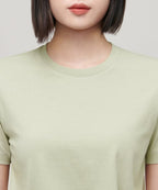 MUSINSA STANDARD WOMAN MUSINSA STANDARD WOMAN Crew Neck Crop T-Shirt Pale Green
