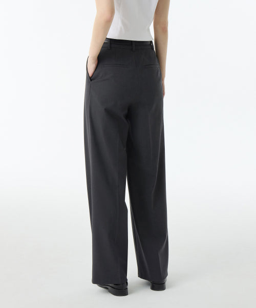MUSINSA STANDARD WOMAN MUSINSA STANDARD WOMAN Slacks Waist Bandless [Gray]