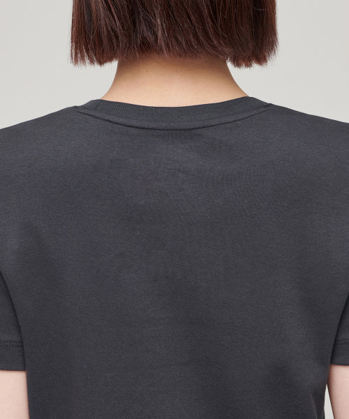 MUSINSA STANDARD WOMAN MUSINSA STANDARD WOMAN Crew Neck Crop T-Shirt (Dark Gray)