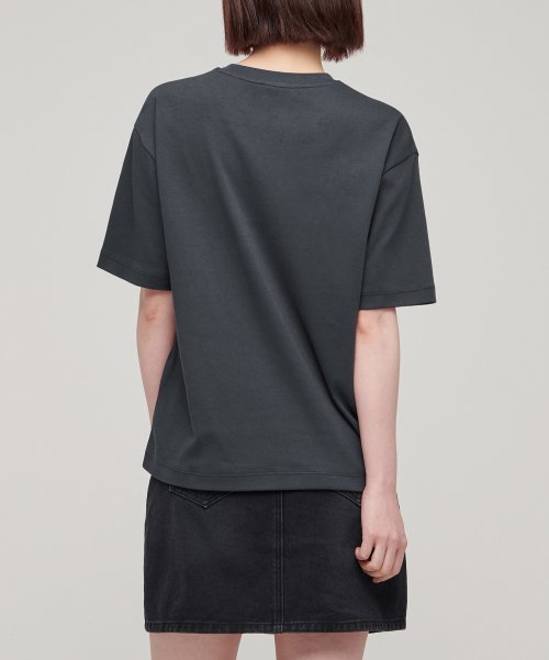 MUSINSA STANDARD WOMAN MUSINSA STANDARD WOMAN Relaxed Fit Crew Neck T-Shirt Dark Gray
