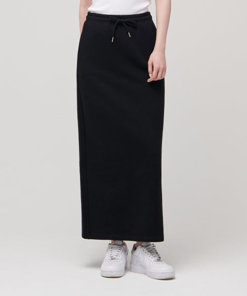 MUSINSA STANDARD WOMAN MUSINSA STANDARD WOMAN Sweat Maxi Skirt [Black]