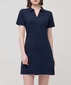 MUSINSA STANDARD WOMAN MUSINSA STANDARD WOMAN Women's Slit Neck Polo Dress (Navy)