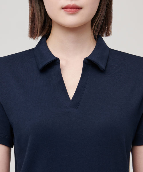 MUSINSA STANDARD WOMAN MUSINSA STANDARD WOMAN Women's Slit Neck Polo Dress (Navy)