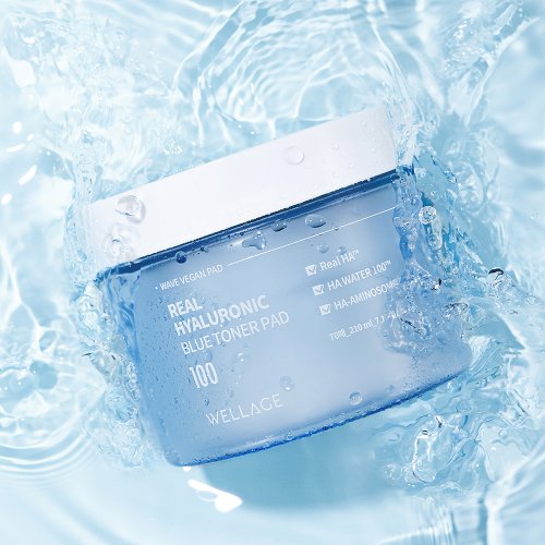 WELLAGE Real Hyaluronic Blue Toner Pad 210ml (70 sheets)
