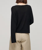 MUSINSA STANDARD WOMAN MUSINSA STANDARD WOMAN Women's Knitwear Boat Neck Sheer Knit [Black]
