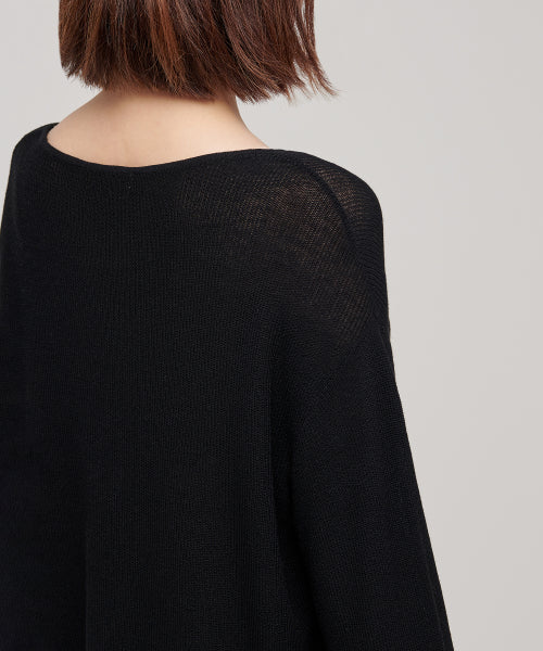 MUSINSA STANDARD WOMAN MUSINSA STANDARD WOMAN Women's Knitwear Boat Neck Sheer Knit [Black]