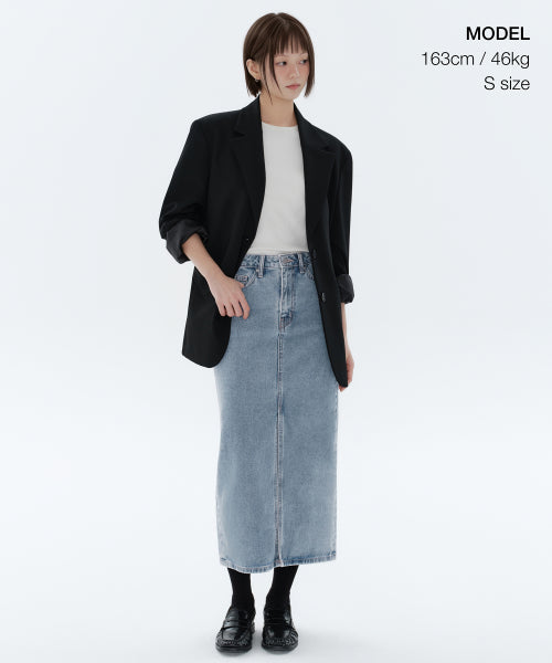 MUSINSA STANDARD WOMAN MUSINSA STANDARD WOMAN Denim Long Skirt Front Slit