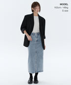 MUSINSA STANDARD WOMAN MUSINSA STANDARD WOMAN Denim Long Skirt Front Slit