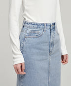MUSINSA STANDARD WOMAN MUSINSA STANDARD WOMAN Denim Long Skirt Front Slit