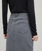 MUSINSA STANDARD WOMAN MUSINSA STANDARD WOMAN Women's Denim Long Skirt [Gray]