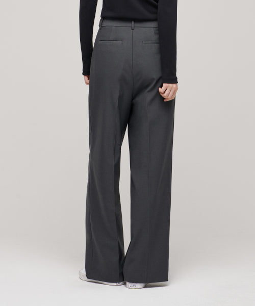 MUSINSA STANDARD WOMAN MUSINSA STANDARD WOMAN High Waist Wide Slacks (Gray)