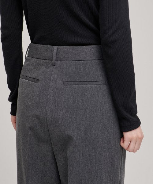 MUSINSA STANDARD WOMAN MUSINSA STANDARD WOMAN Slacks High Waist Wide [Medium Gray]