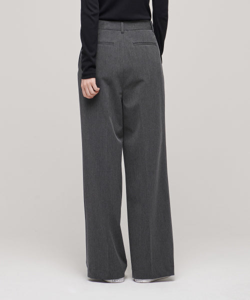 MUSINSA STANDARD WOMAN MUSINSA STANDARD WOMAN Slacks High Waist Wide [Medium Gray]