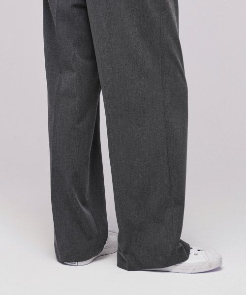 MUSINSA STANDARD WOMAN MUSINSA STANDARD WOMAN Slacks High Waist Wide [Medium Gray]