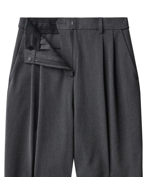 MUSINSA STANDARD WOMAN MUSINSA STANDARD WOMAN Slacks High Waist Wide [Medium Gray]