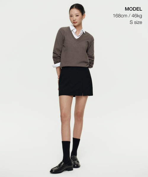 MUSINSA STANDARD WOMAN MUSINSA STANDARD WOMAN Women's Slit Mini Skirt [Black]