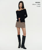 MUSINSA STANDARD WOMAN MUSINSA STANDARD WOMAN Women's Slit Mini Skirt Dusty Beige