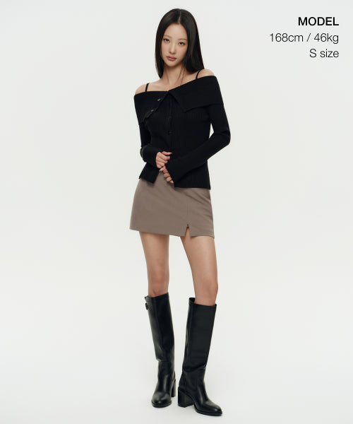 MUSINSA STANDARD WOMAN MUSINSA STANDARD WOMAN Women's Slit Mini Skirt Dusty Beige