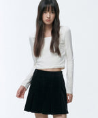 MUSINSA STANDARD WOMAN MUSINSA STANDARD WOMAN Women's Corduroy Pleated Mini Skirt (Black)