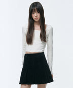 MUSINSA STANDARD WOMAN MUSINSA STANDARD WOMAN Women's Corduroy Pleated Mini Skirt (Black)