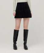 MUSINSA STANDARD WOMAN MUSINSA STANDARD WOMAN Women's Corduroy Pleated Mini Skirt (Black)