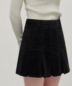 MUSINSA STANDARD WOMAN MUSINSA STANDARD WOMAN Women's Corduroy Pleated Mini Skirt (Black)
