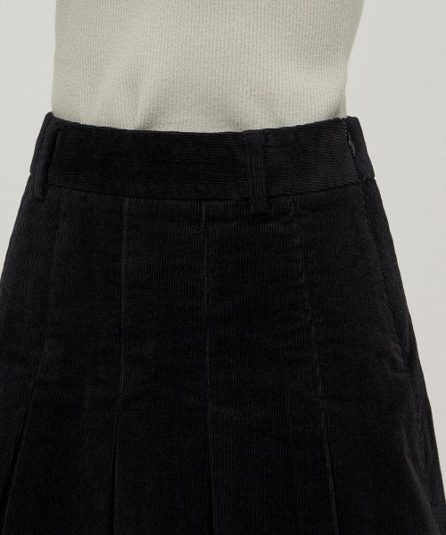MUSINSA STANDARD WOMAN MUSINSA STANDARD WOMAN Women's Corduroy Pleated Mini Skirt (Black)