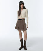 MUSINSA STANDARD WOMAN MUSINSA STANDARD WOMAN Skirt Pleated Mini Khaki Brown