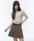 MUSINSA STANDARD WOMAN MUSINSA STANDARD WOMAN Skirt Pleated Mini Khaki Brown