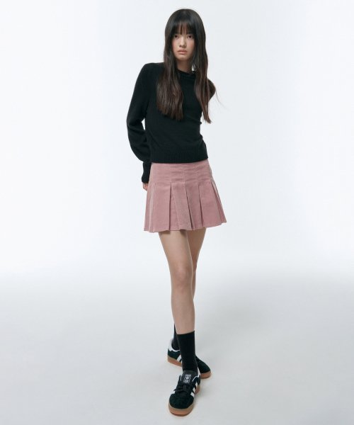 MUSINSA STANDARD WOMAN MUSINSA STANDARD WOMAN Women's Corduroy Pleated Mini Skirt [Pink]