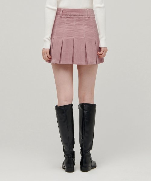 MUSINSA STANDARD WOMAN MUSINSA STANDARD WOMAN Women's Corduroy Pleated Mini Skirt [Pink]