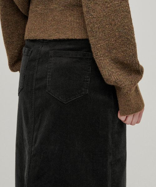 MUSINSA STANDARD WOMAN MUSINSA STANDARD WOMAN Corduroy Midi Skirt Dark Gray