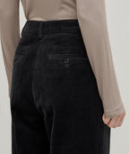 MUSINSA STANDARD WOMAN MUSINSA STANDARD WOMAN Women's Tapered Corduroy Pants (Dark Gray)