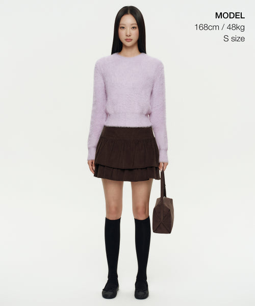 MUSINSA STANDARD WOMAN MUSINSA STANDARD WOMAN Women's Fuzzy Crew Neck Knit Lavender