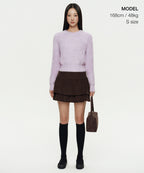 MUSINSA STANDARD WOMAN MUSINSA STANDARD WOMAN Women's Fuzzy Crew Neck Knit Lavender