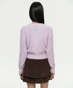 MUSINSA STANDARD WOMAN MUSINSA STANDARD WOMAN Women's Fuzzy Crew Neck Knit Lavender