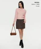 MUSINSA STANDARD WOMAN MUSINSA STANDARD WOMAN Women's Fuzzy Crew Neck Knit Indian Pink